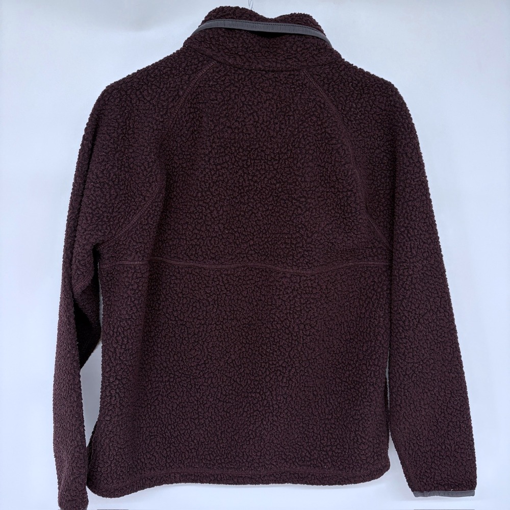 Carhartt Womens Relaxed Fit Fleece Pullover Medium Brown 0J4991-W Snap Front - Picture 4 of 7
